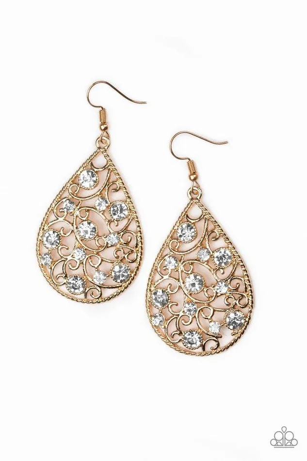 Earrings Paparazzi Earring Certainly Courtier Gold Paparazzi Jewelry