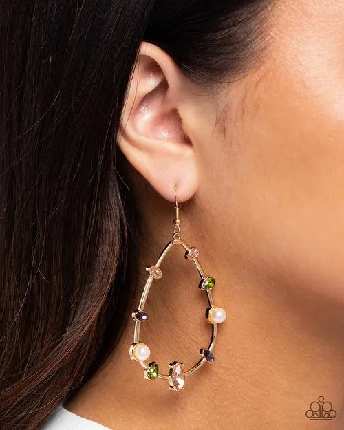 Earrings Paparazzi Earring Dazzling Diversity Gold Paparazzi Jewelry