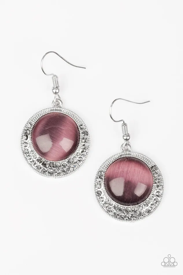 Earrings Paparazzi Earring Gleam Away Purple Paparazzi Jewelry