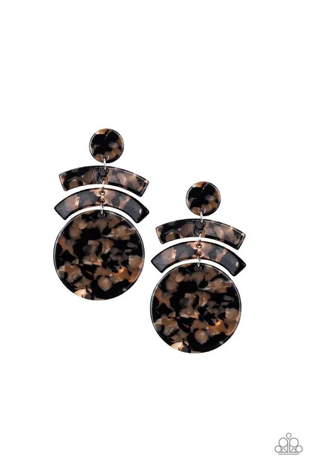 Earrings Paparazzi Earring In The HAUTE Seat Black Paparazzi Jewelry