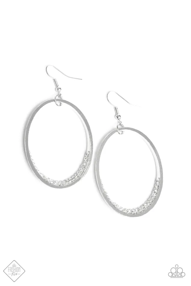 Earrings Paparazzi Earring Must Love Sparkle White Paparazzi Jewelry