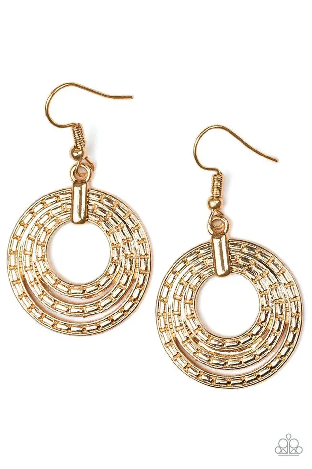 Earrings Paparazzi Earring Open Plains Gold Paparazzi Jewelry
