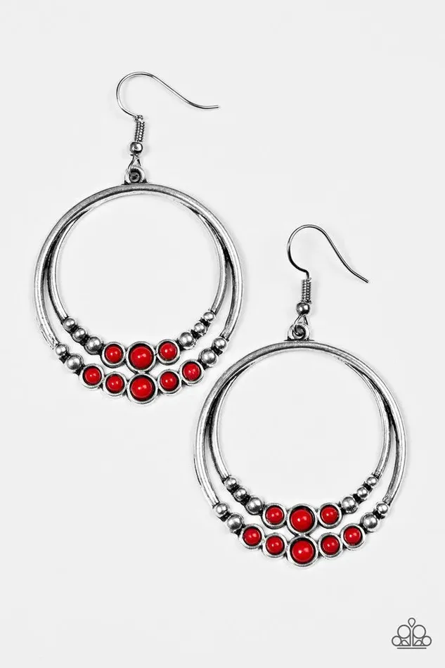 Earrings Paparazzi Earring Spiraling Serenity Red Paparazzi Jewelry