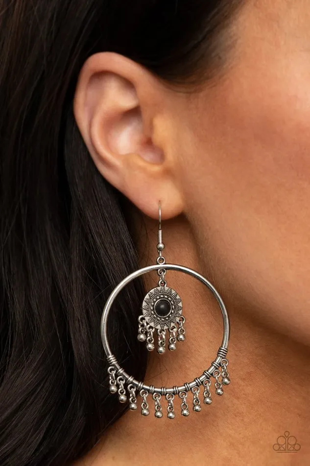 Earrings Paparazzi Earring Sunny Equinox Black Paparazzi Jewelry
