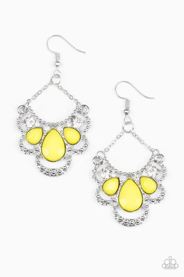 Earrings Paparazzi Jewelry Paparazzi Earring Caribbean Royalty Yellow