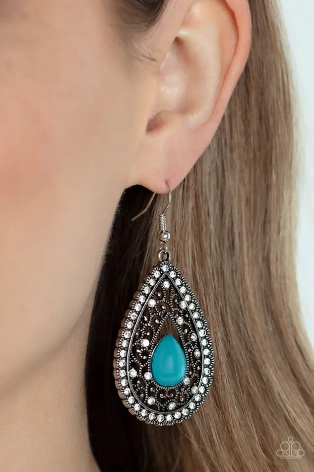Earrings Paparazzi Jewelry Paparazzi Earring Cloud Nine Couture Blue