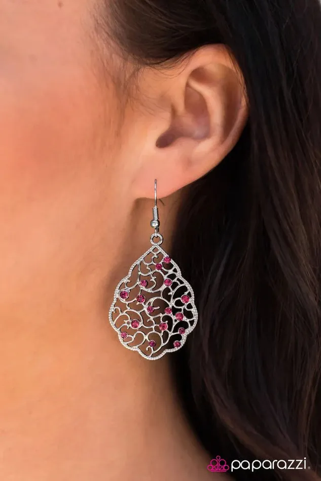 Earrings Paparazzi Jewelry Paparazzi Earring Dreaming Of Castles Pink