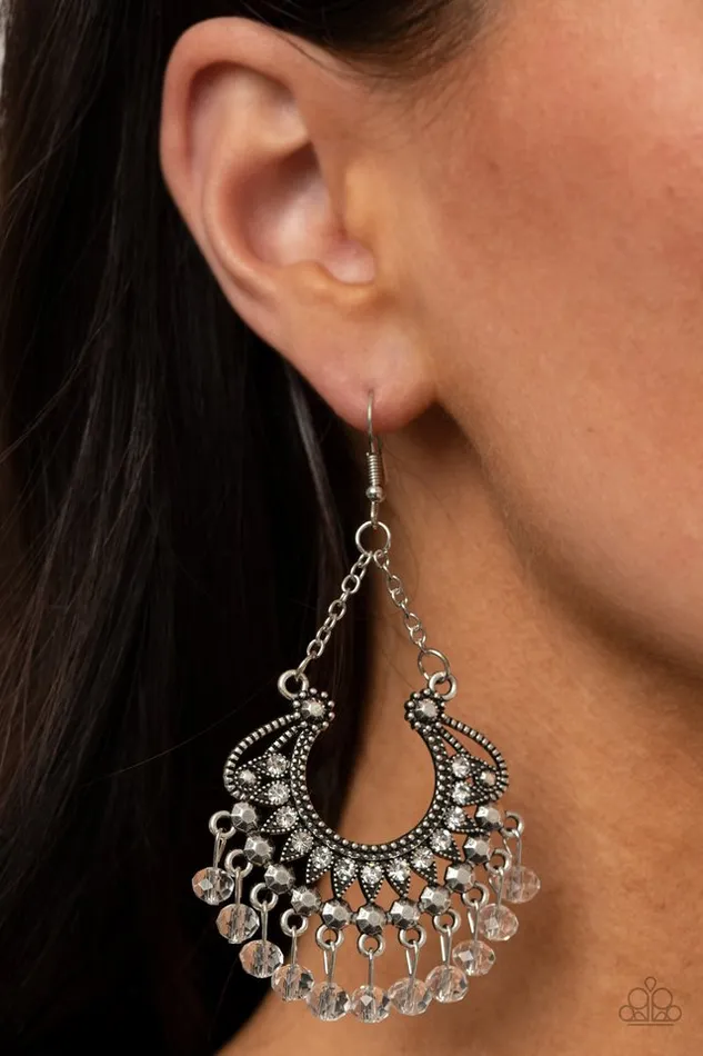 Earrings Paparazzi Jewelry Paparazzi Earring GLOW Down In Flames White