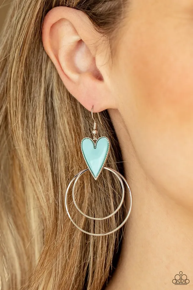 Earrings Paparazzi Jewelry Paparazzi Earring Happily Ever Hearts Blue