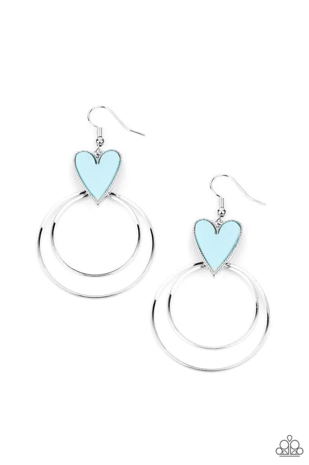 Earrings Paparazzi Jewelry Paparazzi Earring Happily Ever Hearts Blue Earrings Paparazzi Jewelry Paparazzi Earring Happily Ever Hearts Blue