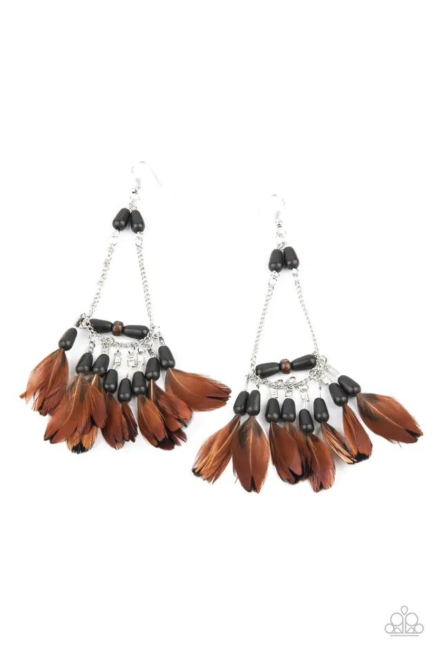 Earrings Paparazzi Jewelry Paparazzi Earring Haute Hawk Black