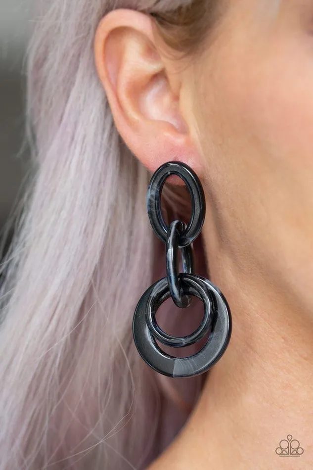 Earrings Paparazzi Jewelry Paparazzi Earring Havana HAUTE Spot Black