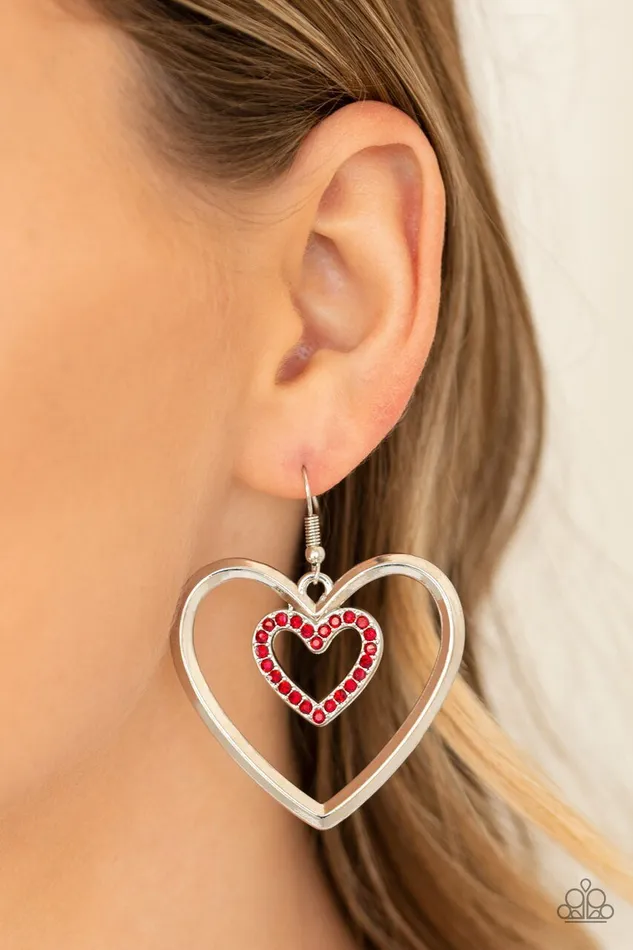 Earrings Paparazzi Jewelry Paparazzi Earring Heart Candy Couture Red