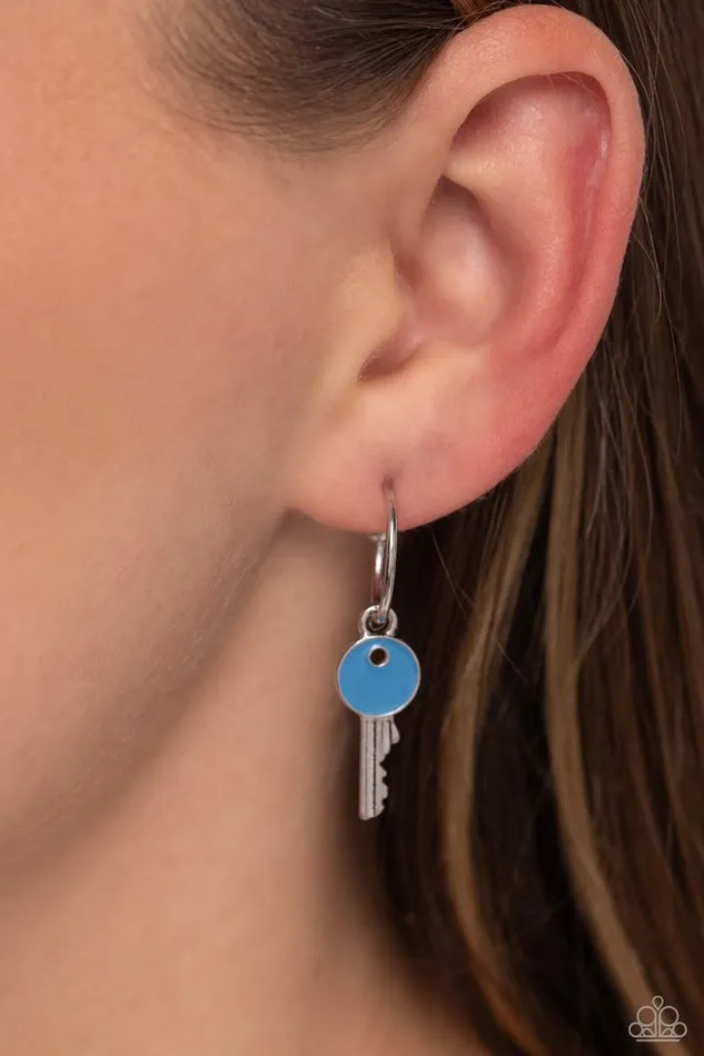 Earrings Paparazzi Jewelry Paparazzi Earring Key Performance Blue