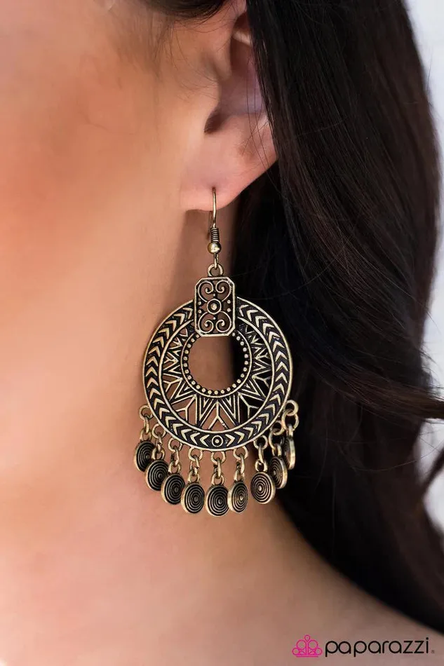 Earrings Paparazzi Jewelry Paparazzi Earring My CHIME to Shine Brass