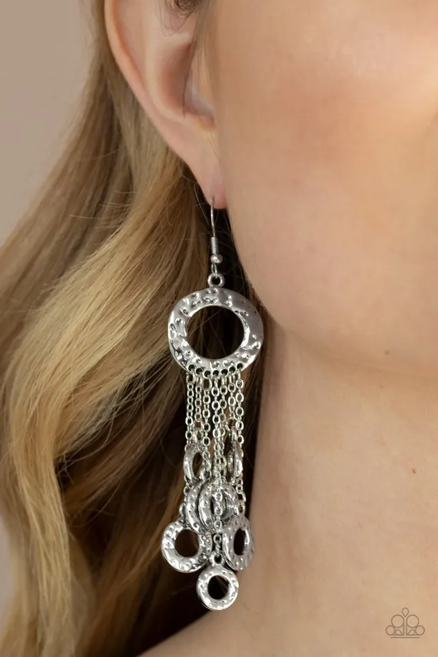 Earrings Paparazzi Jewelry Paparazzi Earring Right Under Your NOISE Silver