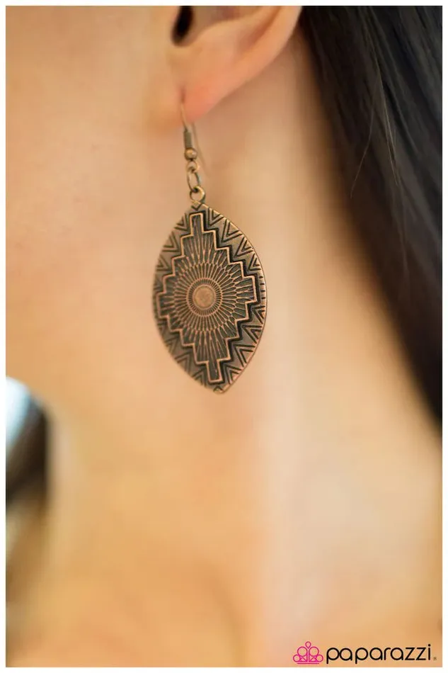 Earrings Paparazzi Jewelry Paparazzi Earring South by Southwest Copper