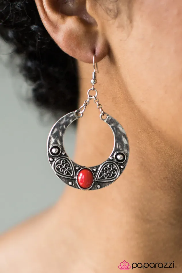 Earrings Paparazzi Jewelry Paparazzi Earring Swing Away Red