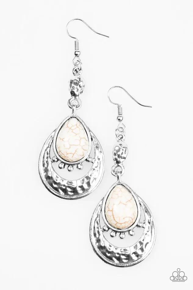 Earrings Paparazzi Jewelry Paparazzi Earring Take Me To The River White