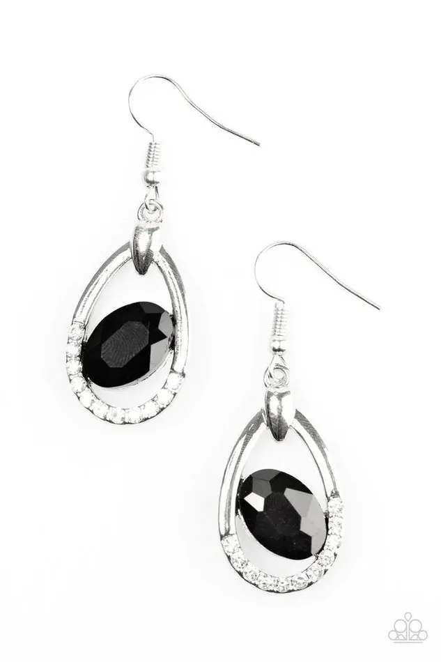 Earrings Paparazzi Jewelry Paparazzi Earring Uptown Crown Black