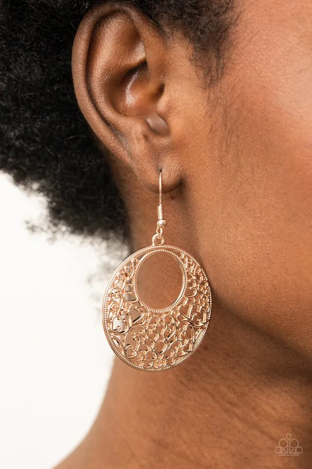 Earrings Paparazzi Jewelry Paparazzi Earring Vineyard Romance Rose Gold