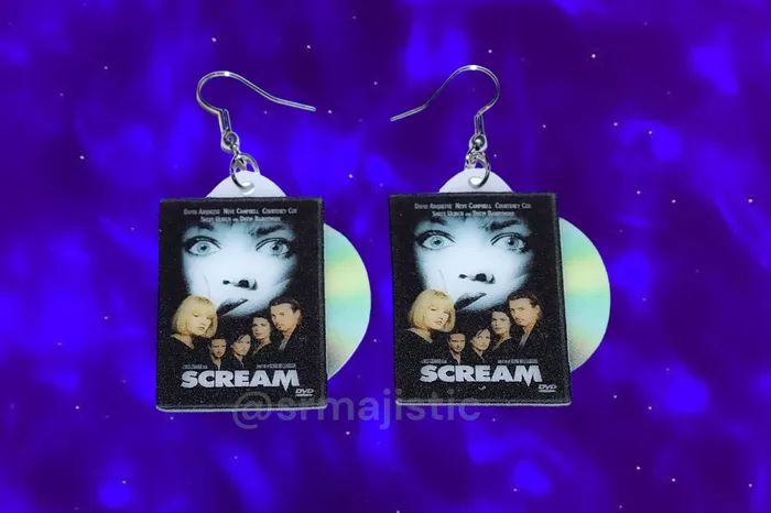 Earrings Scream 1996 Movie DVD 2D detailed Handmade Earrings Sam Makes Things