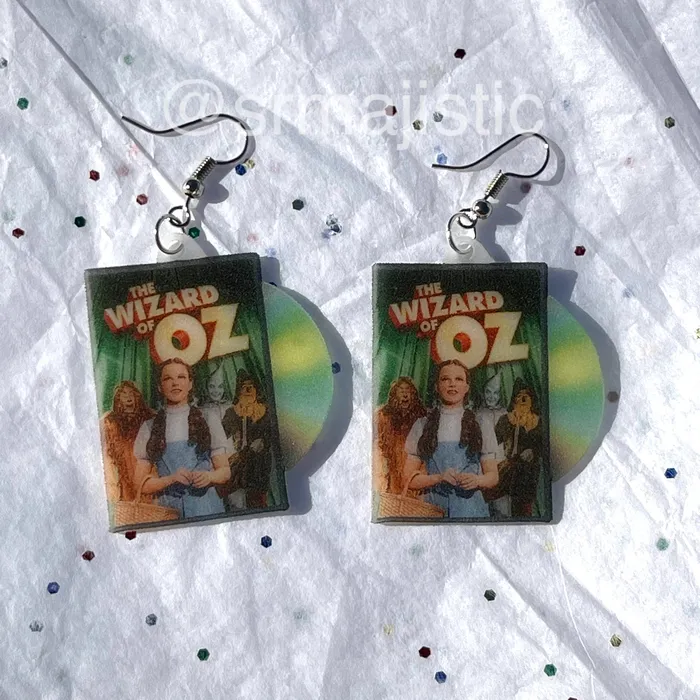 Earrings Wizard of Oz 1939 DVD 2D detailed Handmade Earrings Sam Makes Things