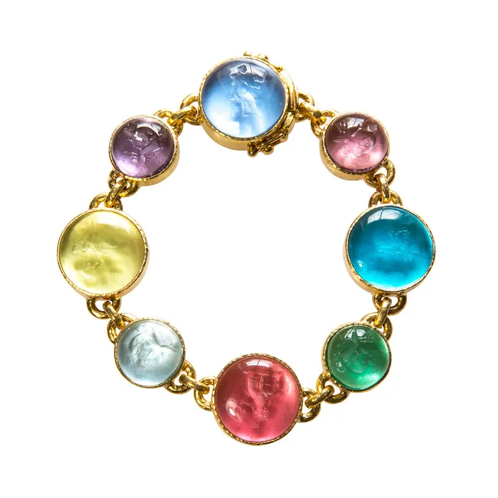 Elizabeth Locke Pastel Venetian Glass Intaglio Link Bracelet Elizabeth Locke Bracelets Elizabeth Locke Pastel Venetian Glass Intaglio Link Bracelet Elizabeth Locke Bracelets