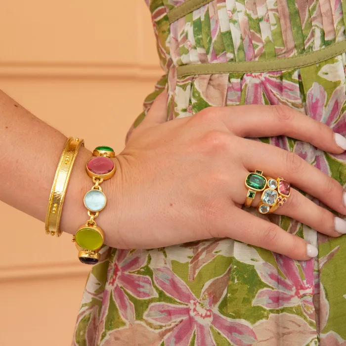 Elizabeth Locke Pastel Venetian Glass Intaglio Link Bracelet Elizabeth Locke Bracelets