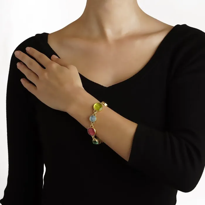 Elizabeth Locke Pastel Venetian Glass Intaglio Link Bracelet Elizabeth Locke Bracelets