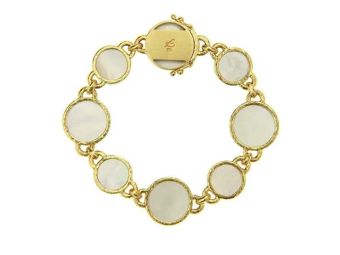 Elizabeth Locke Pastel Venetian Glass Intaglio Link Bracelet Elizabeth Locke Bracelets