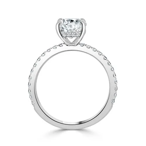 Engagement Collections Rings 14K White Gold Diamond Semi Mount Ring with Hidden Oval Halo Engagement Collections Rings 14K White Gold Diamond Semi Mount Ring with Hidden Oval Halo