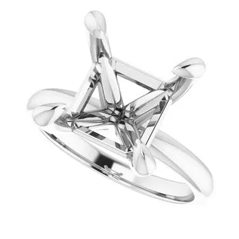 Engagement Collections Rings 14K White Gold Solitaire Ring for Asscher