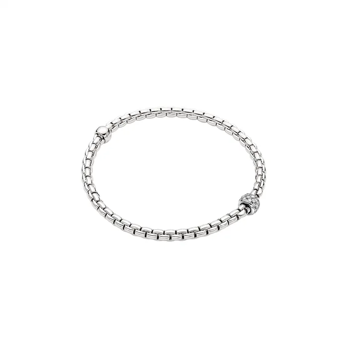 FOPE Bracelets FOPE 18K White Gold Eka Tiny Collection Diamond Bracelet Large Size