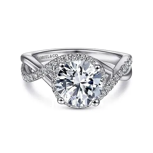 Gabriel Co 14K White Gold Diamond Semimount Ring Rings