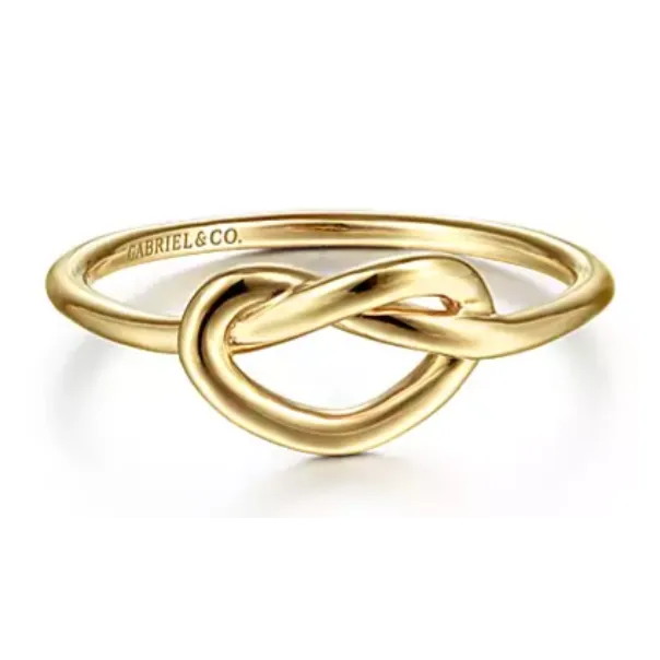 Gabriel Co 14K Yellow Gold Twisted Heart Pretzel Ring Rings