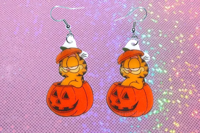 Garfield Character Collection of Cute Detailed Handmade Earrings Sam Makes Things Earrings