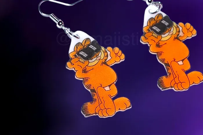 Garfield Character Collection of Cute Detailed Handmade Earrings Sam Makes Things Earrings