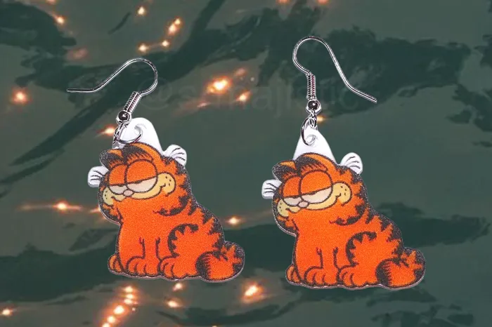 Garfield Character Collection of Cute Detailed Handmade Earrings Sam Makes Things Earrings