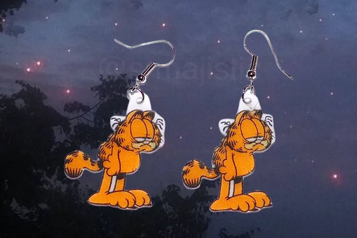 Garfield Character Collection of Cute Detailed Handmade Earrings Sam Makes Things Earrings