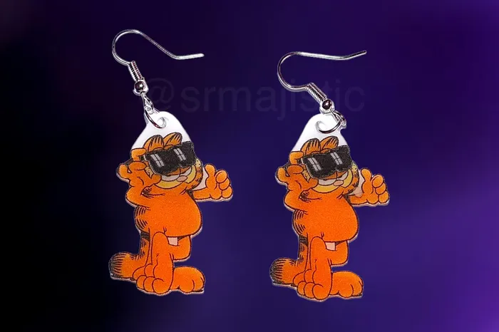 Garfield Character Collection of Cute Detailed Handmade Earrings Sam Makes Things Earrings