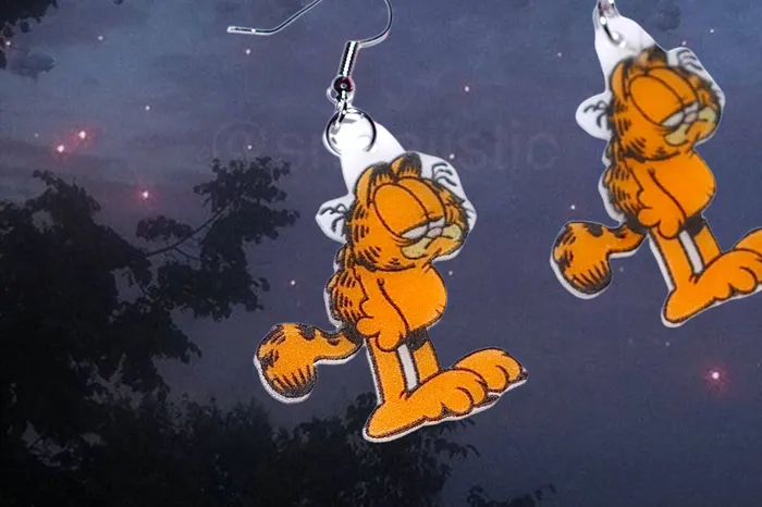 Garfield Character Collection of Cute Detailed Handmade Earrings Sam Makes Things Earrings