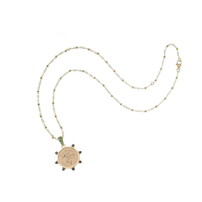 Jane Win PROTECT Petite Embellished Coin Pendant Necklace Jane Win Necklaces