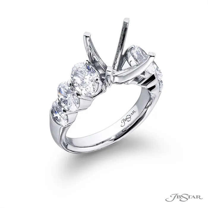 JB Star JB Star Platinum Oval Diamond Semi Mount Ring Rings