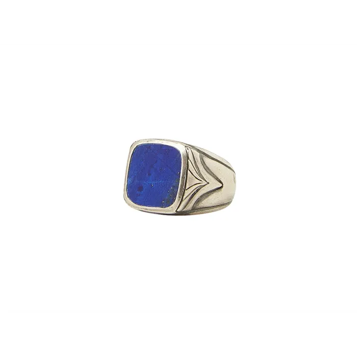 John Varvatos Rings Sterling Silver 16mm Lapis Square Ring