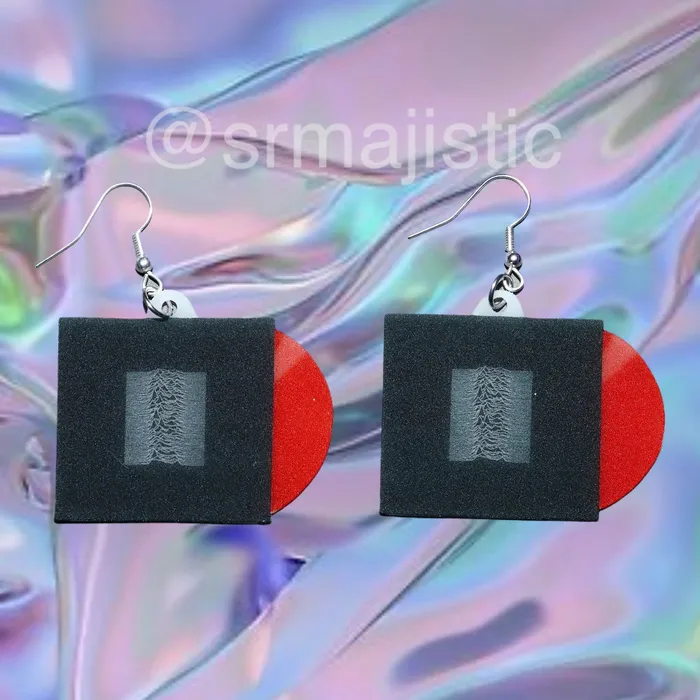 Joy Division Unknown Pleasures Vinyl Album Handmade Earrings Sam Makes Things Earrings Joy Division Unknown Pleasures Vinyl Album Handmade Earrings Sam Makes Things Earrings