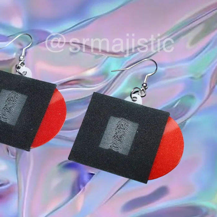 Joy Division Unknown Pleasures Vinyl Album Handmade Earrings Sam Makes Things Earrings
