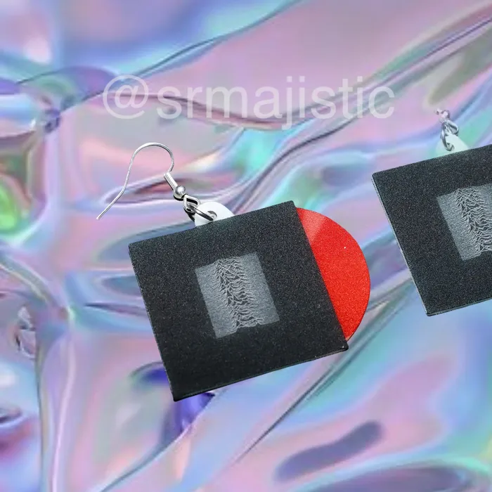 Joy Division Unknown Pleasures Vinyl Album Handmade Earrings Sam Makes Things Earrings