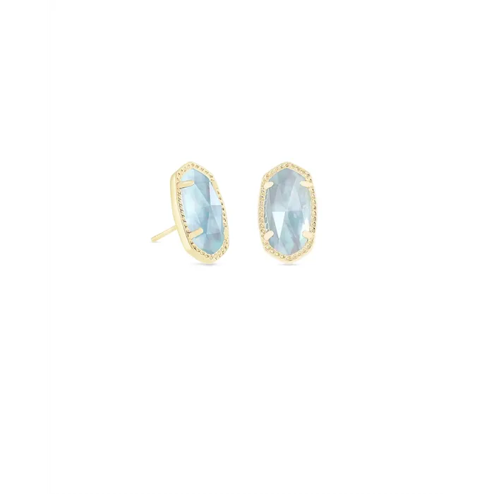 Kendra Scott Kendra Scott Ellie Stud Earrings in Gold with Light Blue Illusion Earrings Kendra Scott Kendra Scott Ellie Stud Earrings in Gold with Light Blue Illusion Earrings