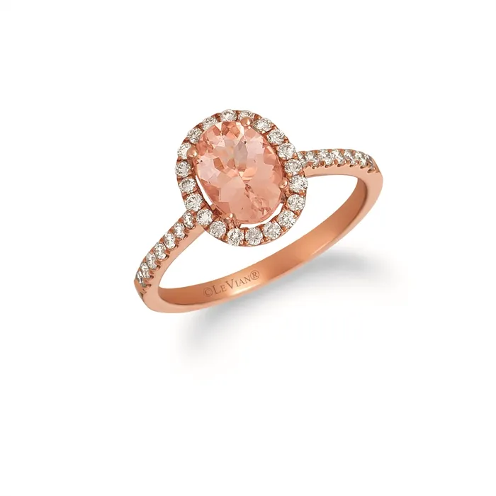 Le Vian Rings Le Vian 14K Strawberry Gold Peach Morganite and Vanilla Diamond Ring Le Vian Rings Le Vian 14K Strawberry Gold Peach Morganite and Vanilla Diamond Ring